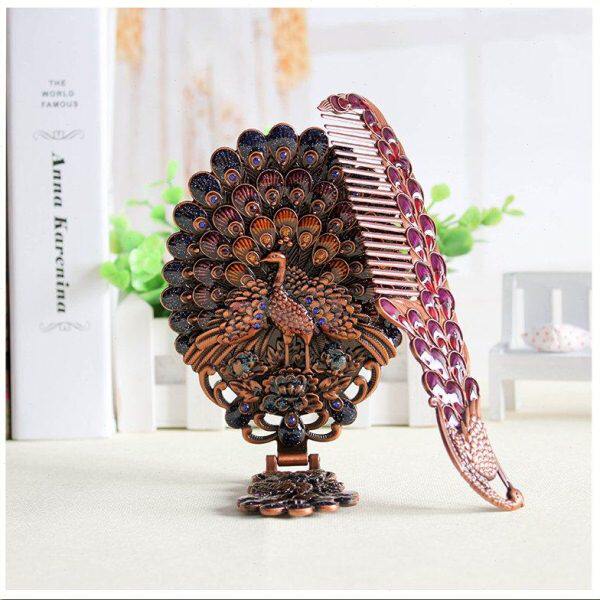 欧式公主镜手柄小镜子便携折叠化妆镜台式复古镜子化妆随身包邮