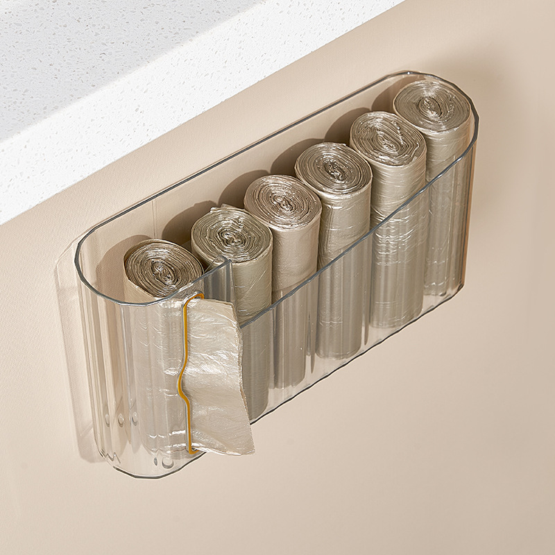 轻奢垃圾袋收g纳盒壁挂神器厨房浴室免打孔可抽取垃圾袋收纳整理