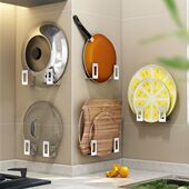 厨房免打孔锅盖架壁挂置物架放锅盖 架子案板架菜板砧板收纳架