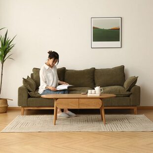 北欧布艺沙发客厅小户型1米宽体日式简约现代复古三人组合可拆洗