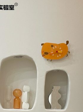 DiDa原创芒狗挂钟时钟钟表装饰艺术软装创意可爱小狗挂钟静音