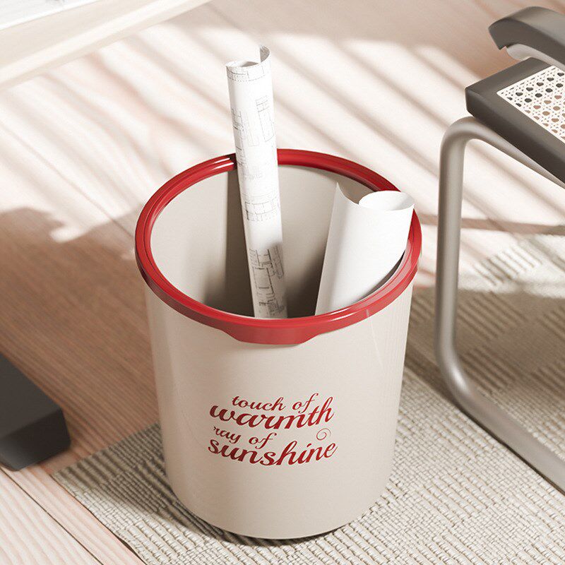 塑料垃圾桶家用厨房卫生桶卫生间客厅纸篓压圈式垃圾桶向光而行