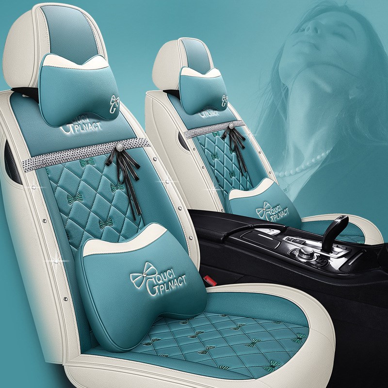 汽车坐垫四季通用全皮座椅套全包围女神PU皮革座套可爱时尚车座垫