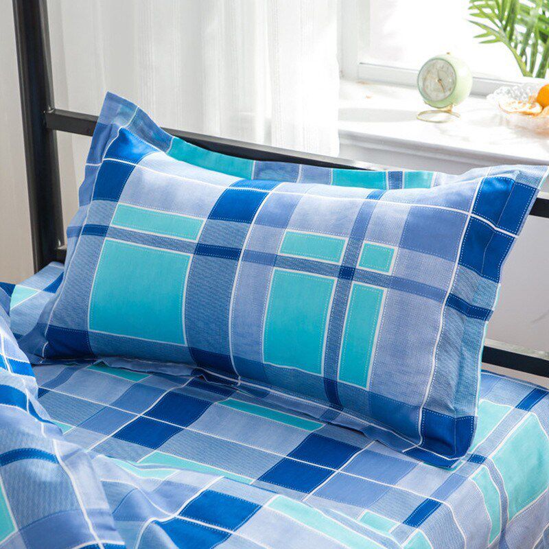 员工宿舍学生养老院三件套 床单被套印花床上用品 全棉学校三件套