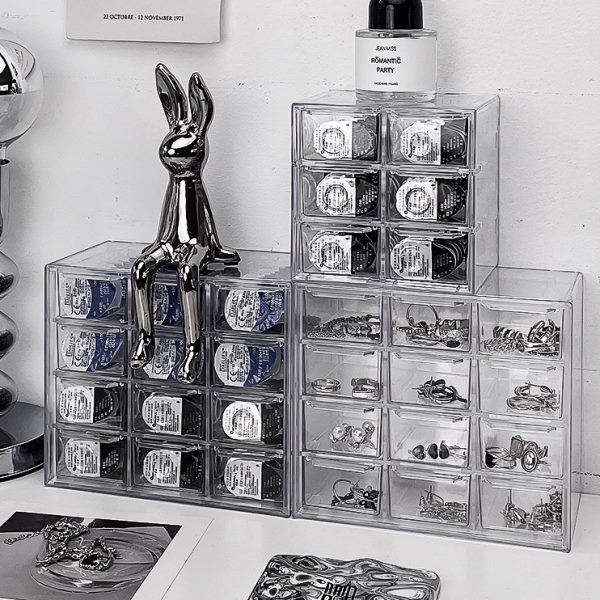 隐形眼镜收纳盒日抛美瞳防尘分格整理盒透明桌面九宫格首饰储物盒,收纳整理,首饰盒,淘宝优惠券,粉丝福利购,淘宝优惠卷