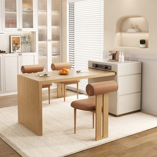 岛台餐桌一体家用导台加岩板餐桌倒台餐桌一体可伸缩高级