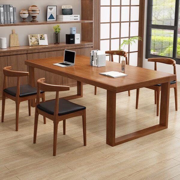 实木客厅大长书桌休闲区阅读桌工作台简约现代学习桌办公洽谈桌子