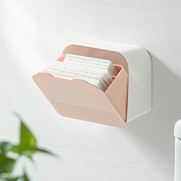 卫生间壁挂式收纳盒家用厕所浴室墙上卫生巾姨妈巾置物架储物盒子,收纳整理,壁式收纳盒,淘宝优惠券,粉丝福利购,淘宝优惠卷