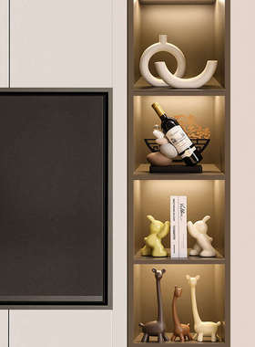 现代酒柜装e饰品摆件轻奢高档客厅电视柜红酒架玄关餐边柜家居饰