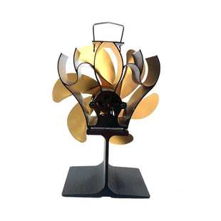 货源壁炉风扇Stove Fan火大工字新6叶金色热动力无需电源耐高温