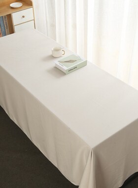 防水防油餐桌布会议桌活动团建酒店桌布尺寸定制加大加宽白色布艺