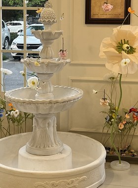 欧式流水喷泉户外庭院花园鱼塘喷水池景观装饰造景婚庆摆件许愿池