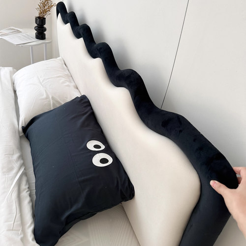 2024新款法式床头软包波浪靠背卧室高级感榻榻米靠V枕宿舍床上靠