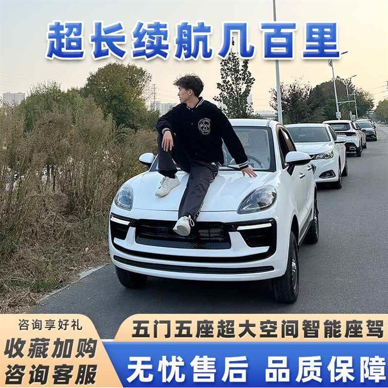 新能源老头乐电动四轮车油电两用轿车接送学生全封闭家用四轮车