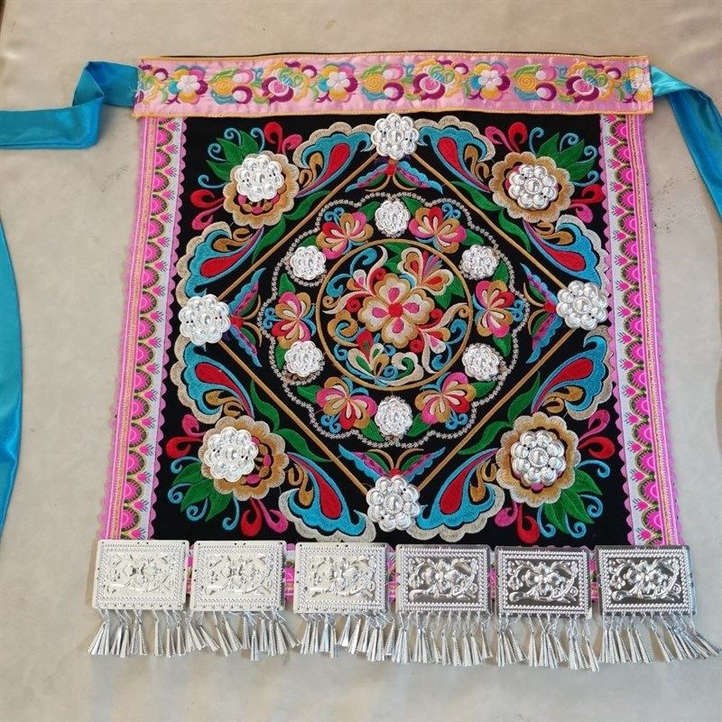 围裙苗族侗族围兜黔东南苗族围腰,特色手工艺,刺绣,淘宝优惠券,粉丝福利购,淘宝优惠卷