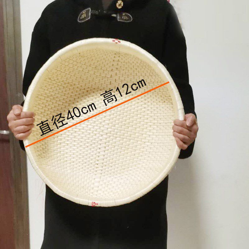 藤编馒头筐圆形水果篮柳编馍筐子收纳筐糖果篮婚庆鞋筐针线收纳筐