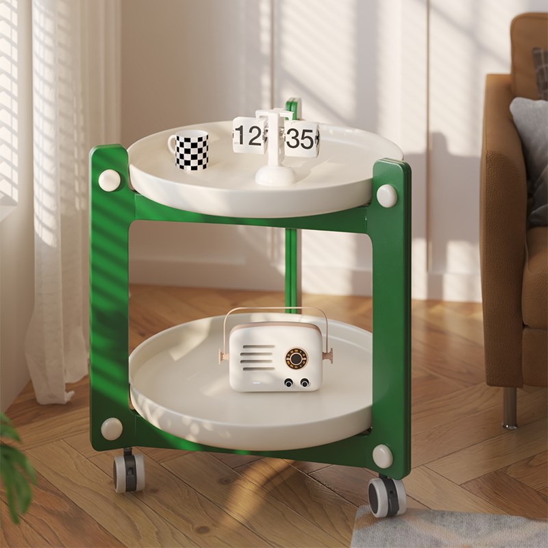 小圆桌茶几移动简约现q代沙发边几置物架网红创意推车家用床头户