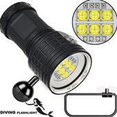 红光 蓝光潜水摄影补光手电100W大功率强光12000流明水下手电筒