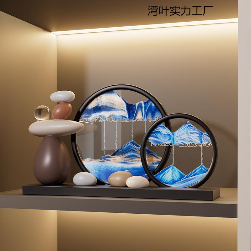 进流沙客画摆湾叶F987件感厅门口玄酒关电视柜柜办公室装饰品