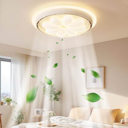 2502新款吸顶灯主卧室儿童房吊谱顶电扇灯一体全664光隐形无扇叶