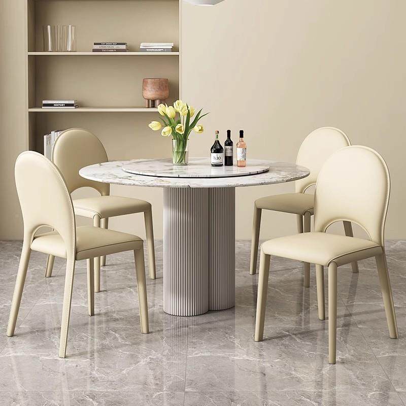 奶简油风餐椅家用意式极sys-086酒店餐厅靠背凳子设计师样板马皮