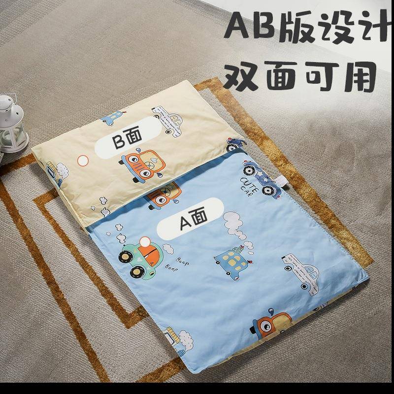 幼园链床套纯棉卡通85f66441棉花褥子套儿棉花软垫子被套拉款铺垫