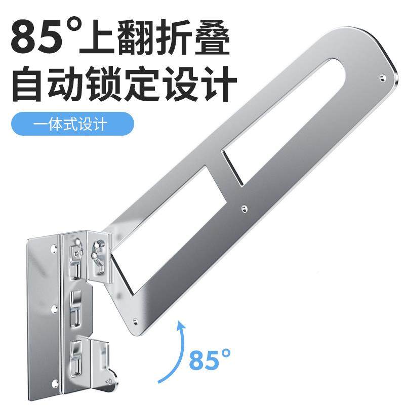 免打孔304不锈钢厨房置物架壁叠挂式可折上炉翻F76TJSTS微波烤收