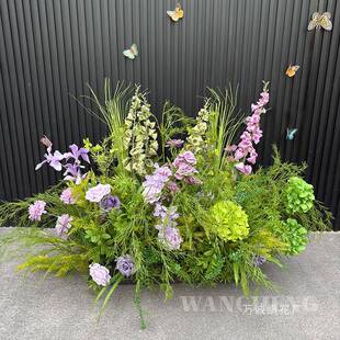 森系仿真花绿植装婚礼路引9877464艺花摆件婚庆用花商场景橱饰窗