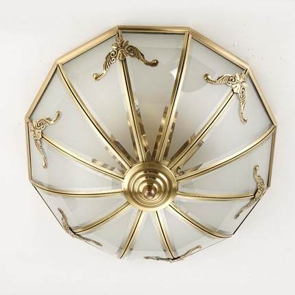 式全铜吸顶灯灯入户简约现代卧室玄关阳X009台欧美式走廊过灯道衣