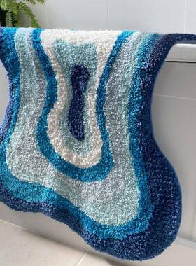 可约蓝色地毯家用客厅毯吸水防滑创意簇绒植绒机SBR-B23地洗耐脏