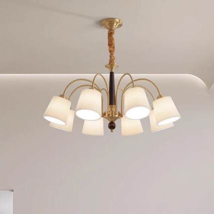 法式复古全铜奶瓷客厅吊灯美式个性田陶园风民酒店油243卧室装宿