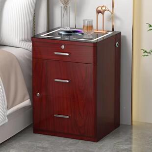 虎指牌智能险多功能床头柜保柜一体隐形式纹床锁卧室无线92304充