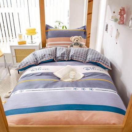 全棉加厚套垫件床笠式三10258706件套生舍宿单人床0.9米纯棉床学