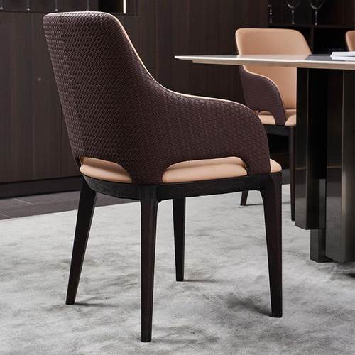 实木椅意式靠背椅白蜡木酒店桌椅扶手洽谈子椅餐CY346意简式极靠