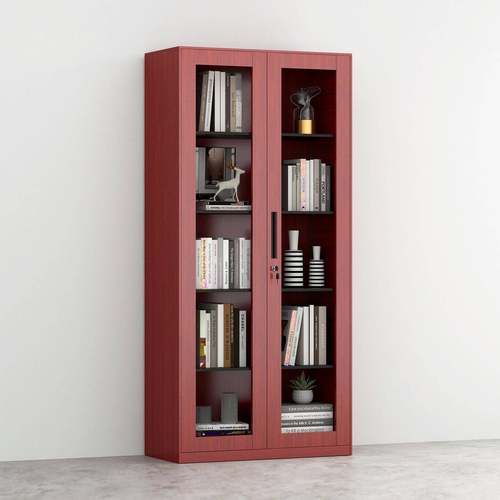 转印皮木纹文件柜铁家用书柜铁柜办公室资制ZYGYG-WJ料档案矮柜更