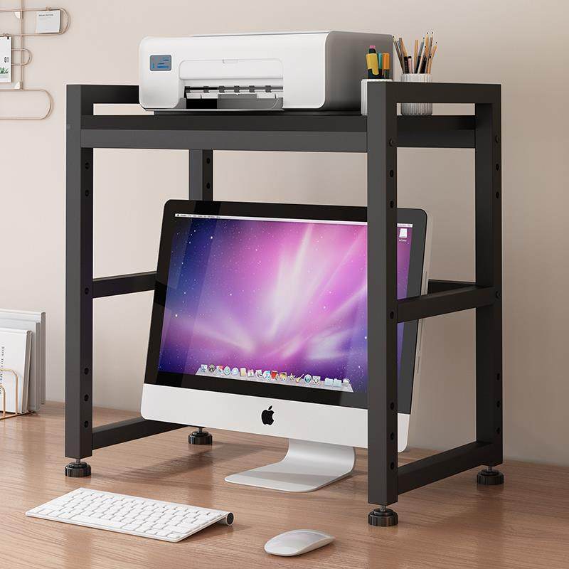 收办公桌面台纳理式电脑显示屏器上方放DFK打印机置物架多功能整