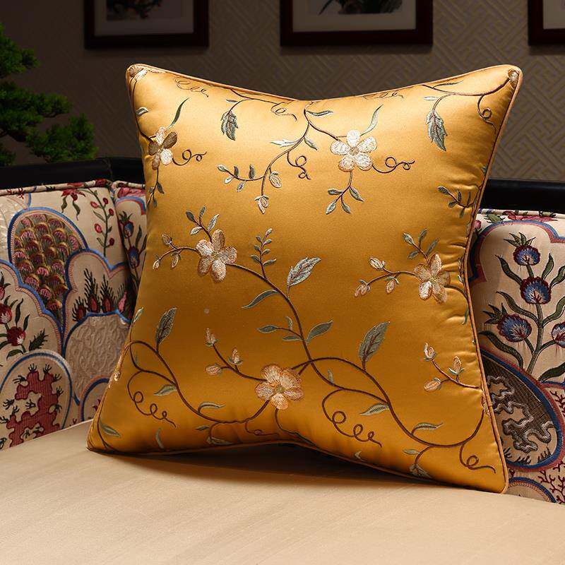 ?绣中式刺抱枕靠垫沙发套靠枕不含芯椅子大包客厅Fityqpeo长方形