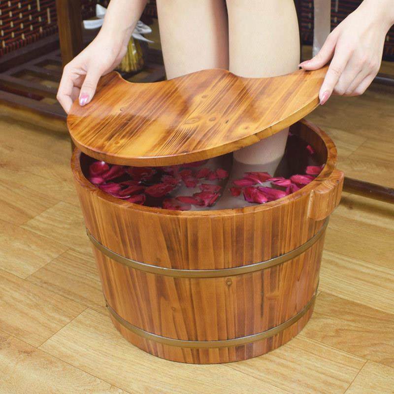 香杉450木泡脚木桶家用实木足浴洗脚按摩盆脚盆保温木木质泡桶洗