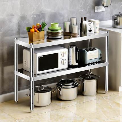 纳两层不锈钢正置方形二层厨房物架灶fjty6495支架落地双层烤箱收