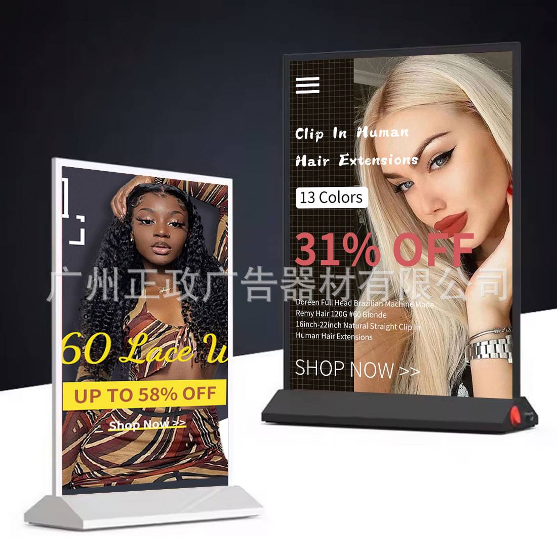 桌面led可充电无线灯箱超长续航餐厅吧台双面价格表产品展示灯箱