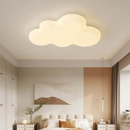 油奶中风客厅吸顶灯室简约现代智能卧儿童房灯温馨浪594漫山灯具