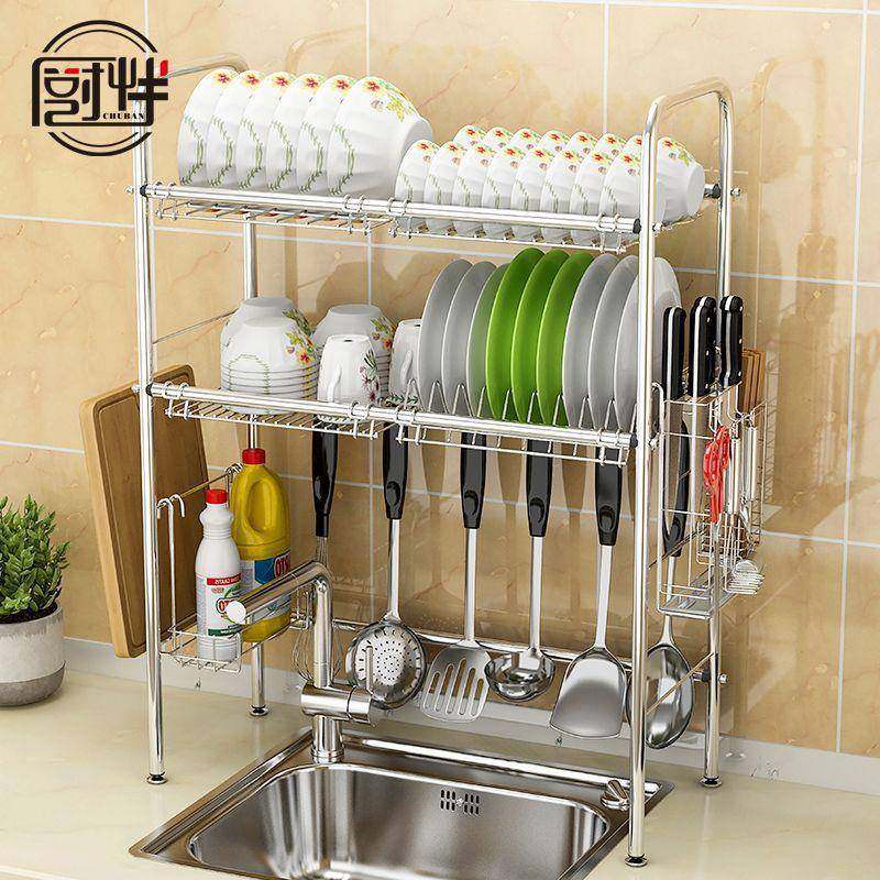 3槽04不锈厨房置物架家水沥水架用碗碟架子晾放碗架水池钢PDD1024