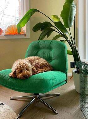 856红沙威休闲椅小户型发中杜古沙发椅阳台客厅可旋网转林格椅单