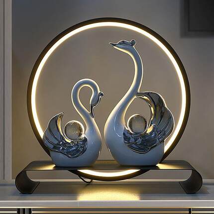 高颜值晶球鹅情侣天水摆现代轻奢WJO家居玄关客厅酒件柜电视柜装