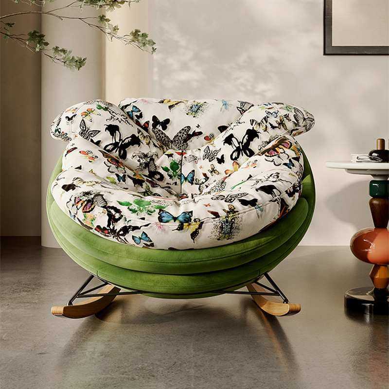 意式简约摇椅蝴蝶摇椅懒人沙发椅单人家用客厅慵懒休闲椅子企鹅椅