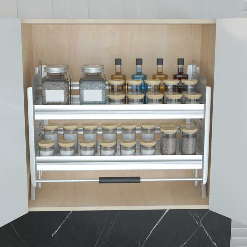 沙恩吊柜升降拉篮厨房橱柜上下升降篮调味品篮下拉式升降机置物架