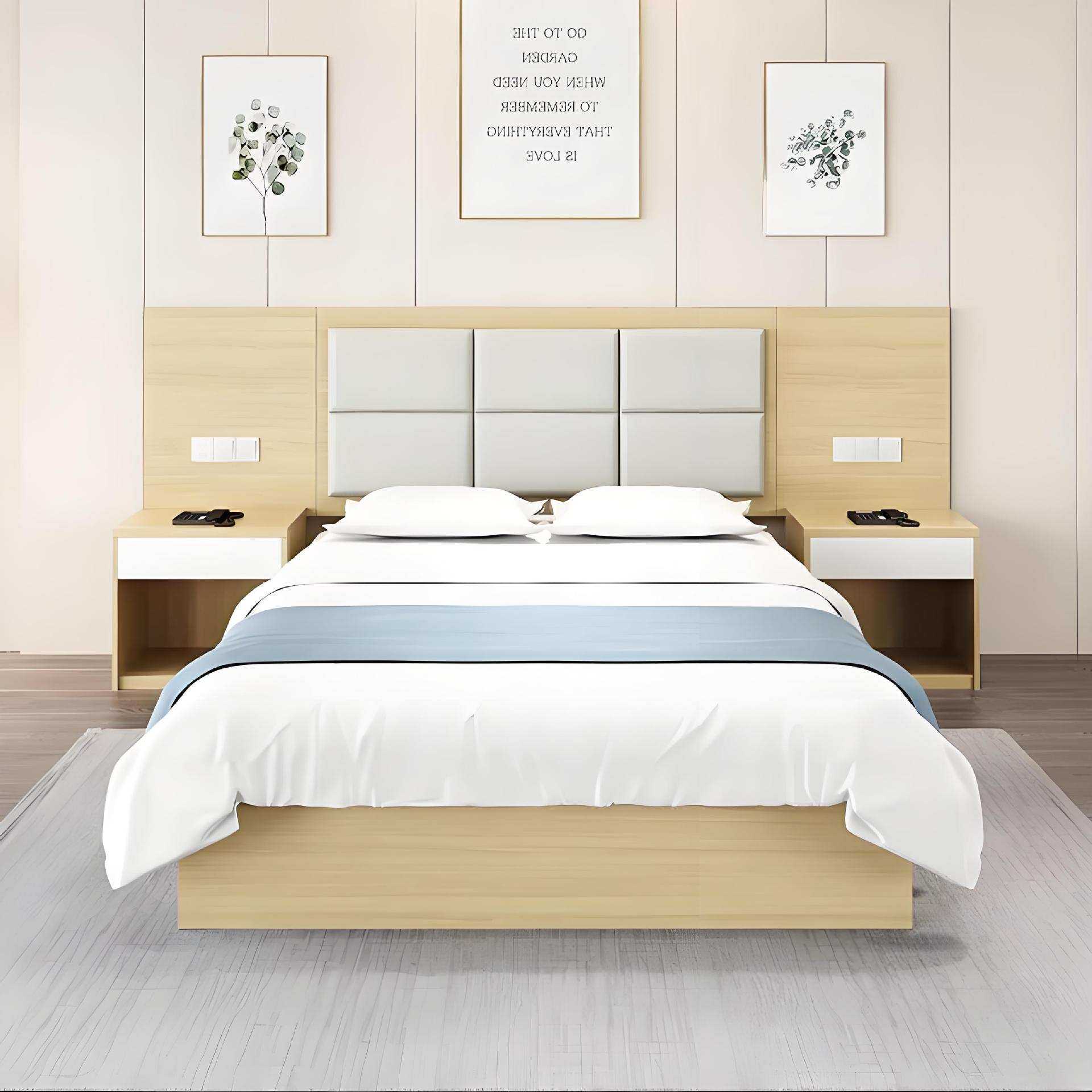 酒店床宾馆家具标间全套民宿旅馆客房大床公寓专用酒店悬浮式大床