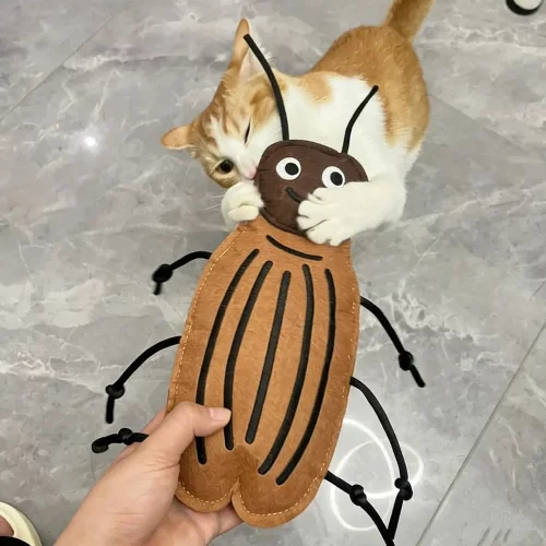 仿真蟑螂毛毡猫玩具自嗨耐咬