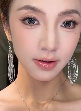 合金耳饰 超灵动线条麦穗流苏耳钩新款高级感氛围耳饰耳钉j