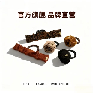 复古豹纹高马尾啪啪圈发圈不塌神器懒人发绳扎头发丸子头固定YK